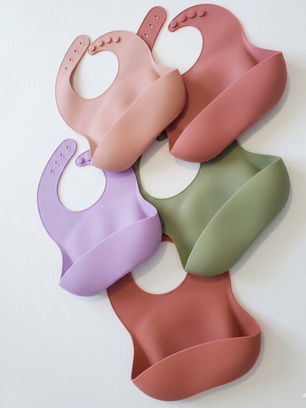5-Pack Silicone Waterproof Baby Bibs EUC
